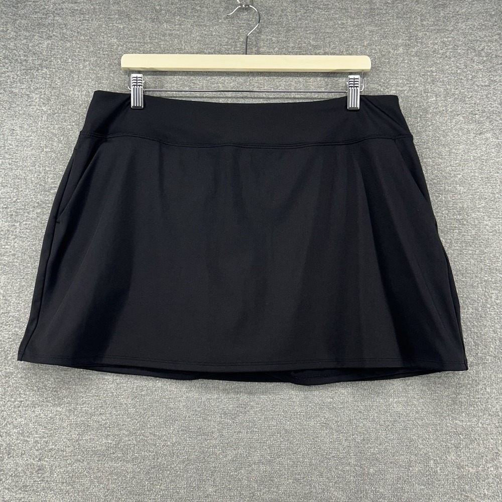 Tommy Bahama Golf Skort Women‎ Size XL Black Tennis Pockets Stretch